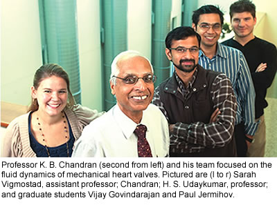 Photo of Professor Krishnan B. Chandran and his research team. 
