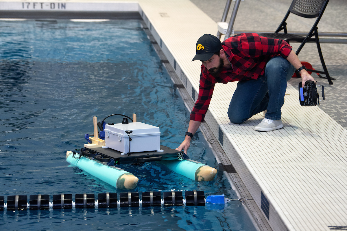 Catamaran testing at the campus pool