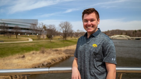 Matt McDonnell poses for a photo on the University of Iowa campus