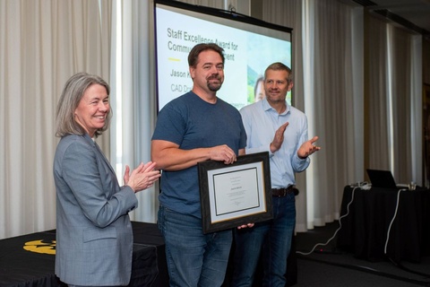 Jason Knox receives his award