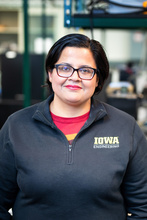 Fatima Toor poses for a photo in her lab