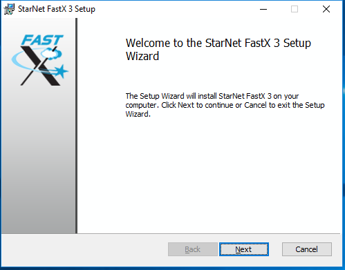Windows Fastx Setup Screen