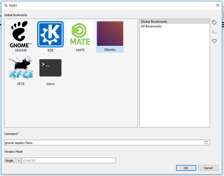 Fastx Desktop Environment Screen