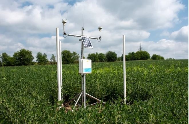 A hydrostation in a field
