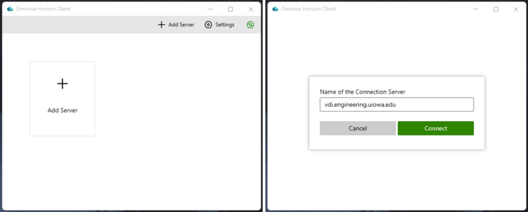 VDI Client Add Server