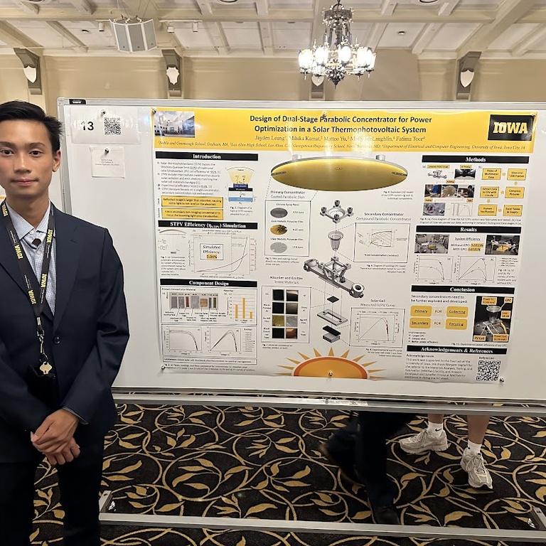 Leung at his end-of-summer poster presentation