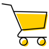 shopping cart icon gold and black