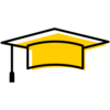 graduation cap icon gold and black