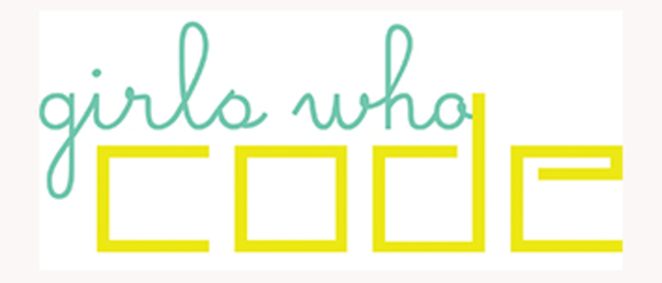 Girls Who Code logo, green and yellow text