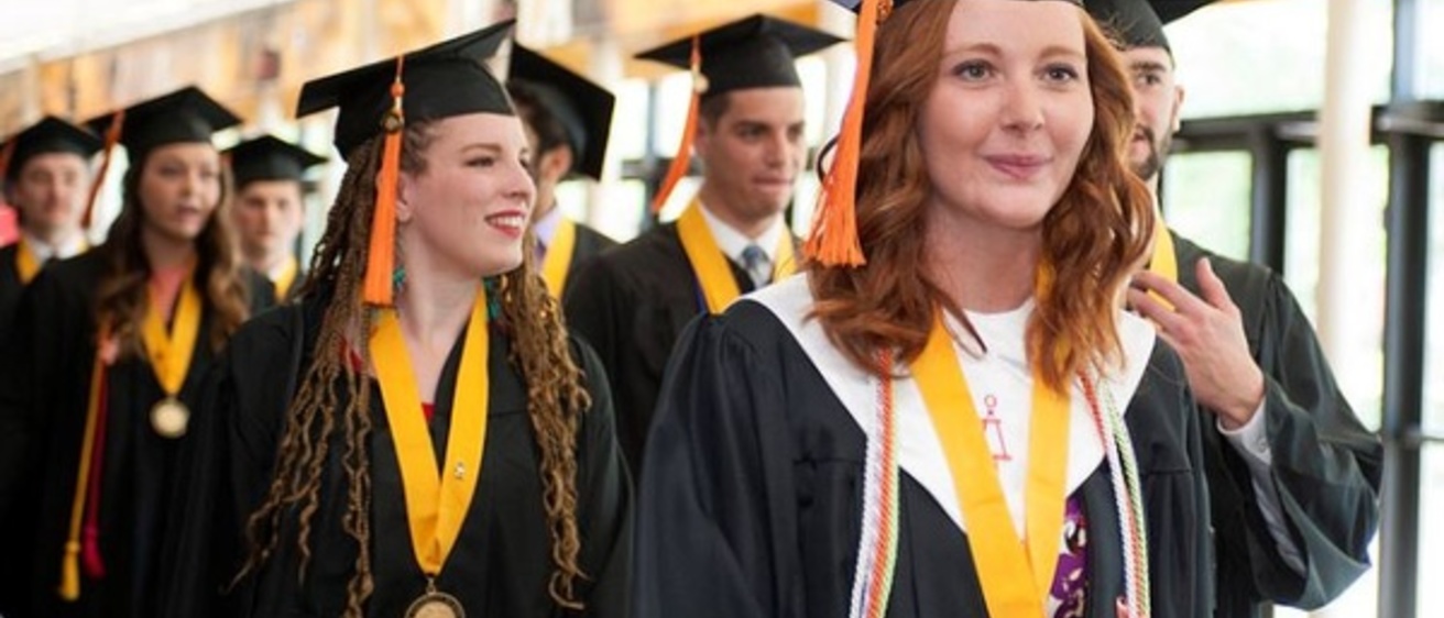 Students at graduation 