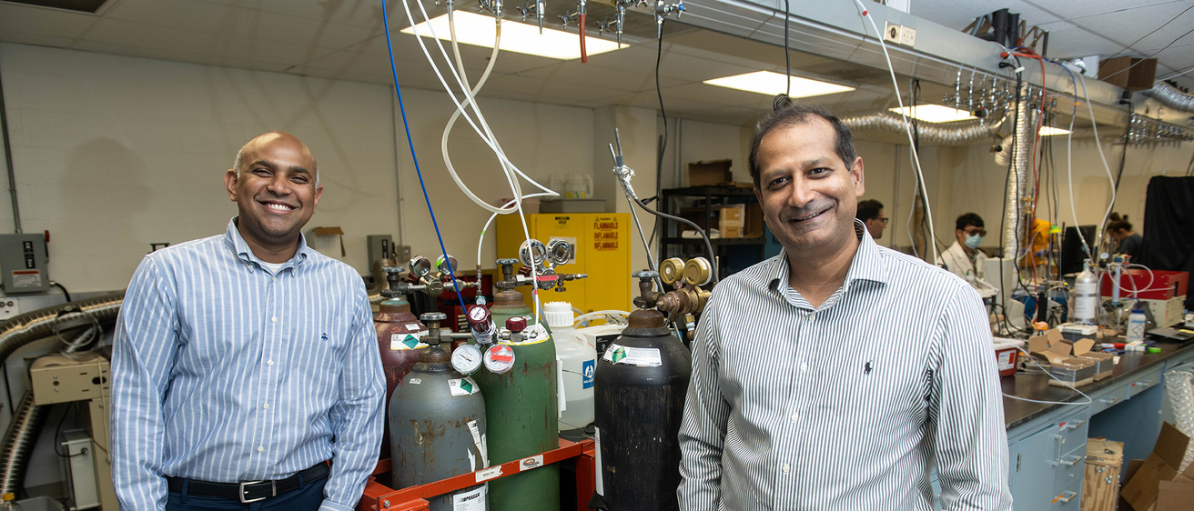Suresh M.L. Raghavan and Syed Mubeen in lab