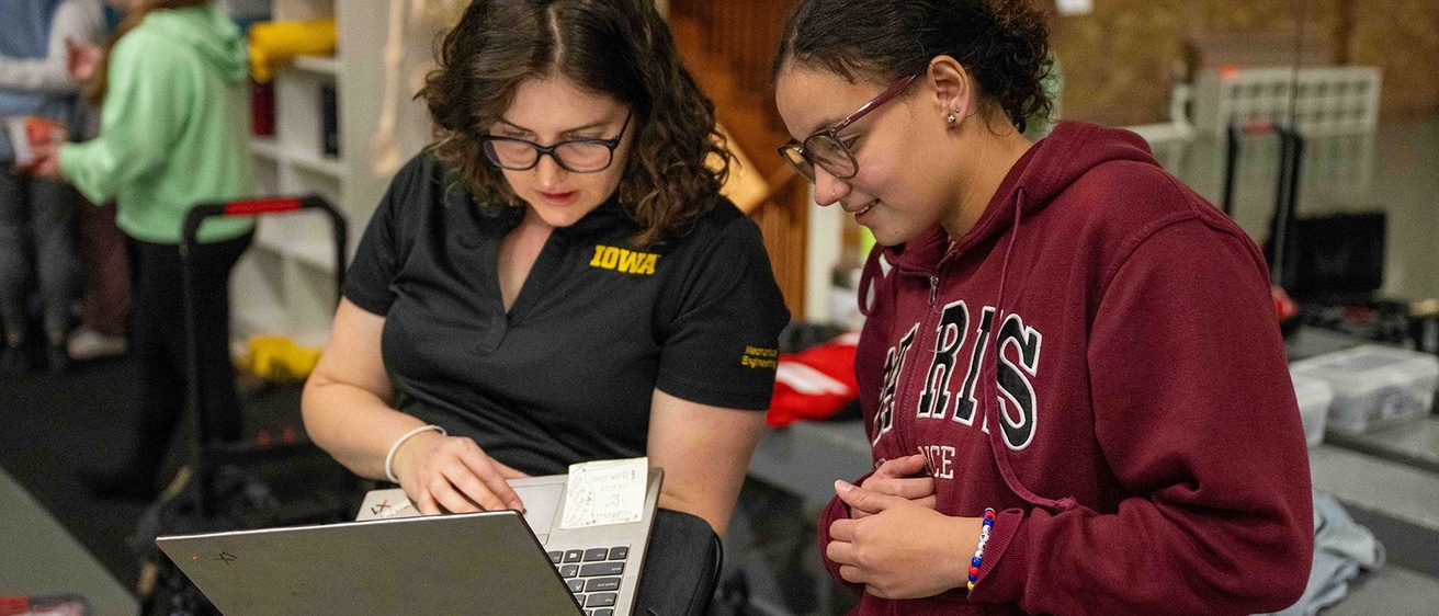 Deema Totah (left) and Jinann AbuDagga (right) developed the robots used in Dance Gala 2024: Agile.