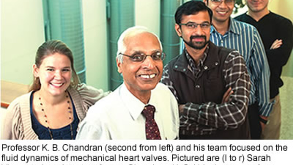 Photo of Professor Krishnan B. Chandran and his research team. 