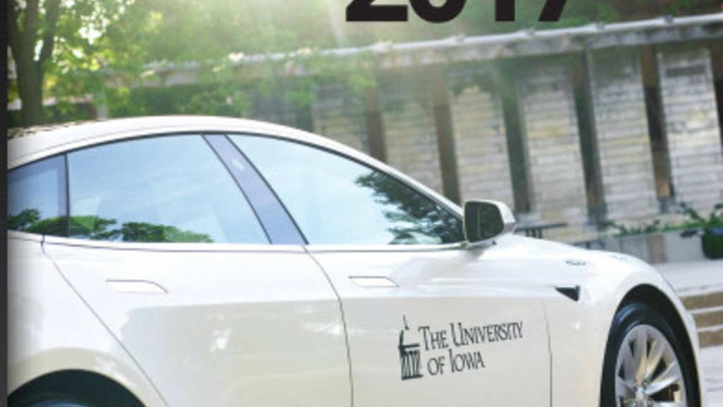 NADS annual report cover, white autonomous vehicle 