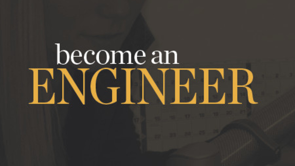 Text that says "become an engineer"