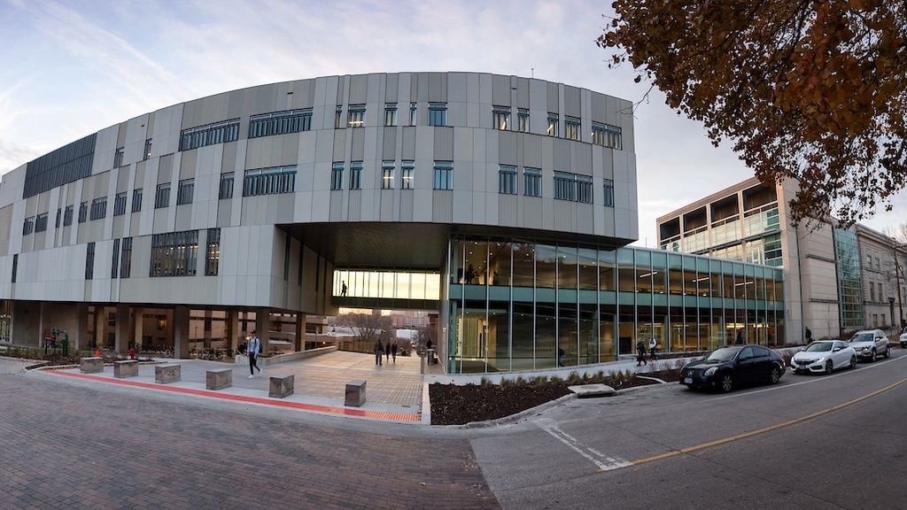 wide angle of the new seamans center annex. outdoors