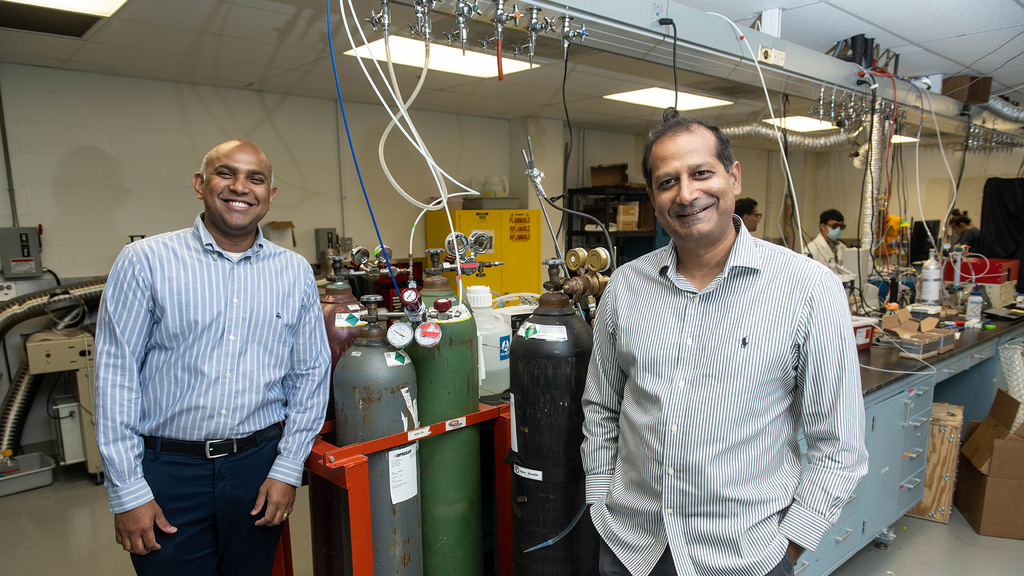 Suresh M.L. Raghavan and Syed Mubeen in lab