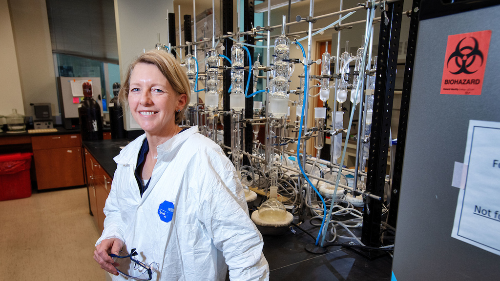 Keri Hornbuckle poses for a photo in her lab