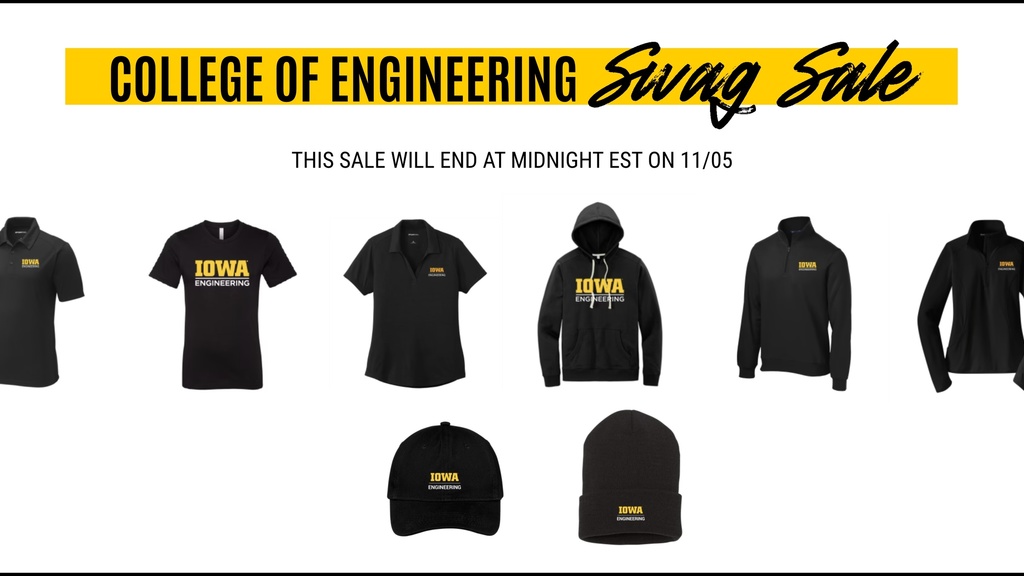 Poster advertising College of Engineering swag sale