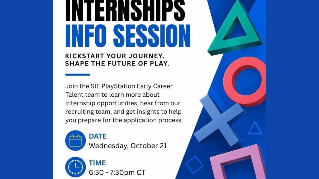 Sony Interactive Entertainment | Playstation: Summer 2027 Internship Info Session promotional image