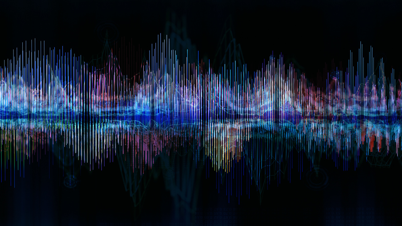 Sound waves of the equalizer isolated on black background.Music and sound abstract background