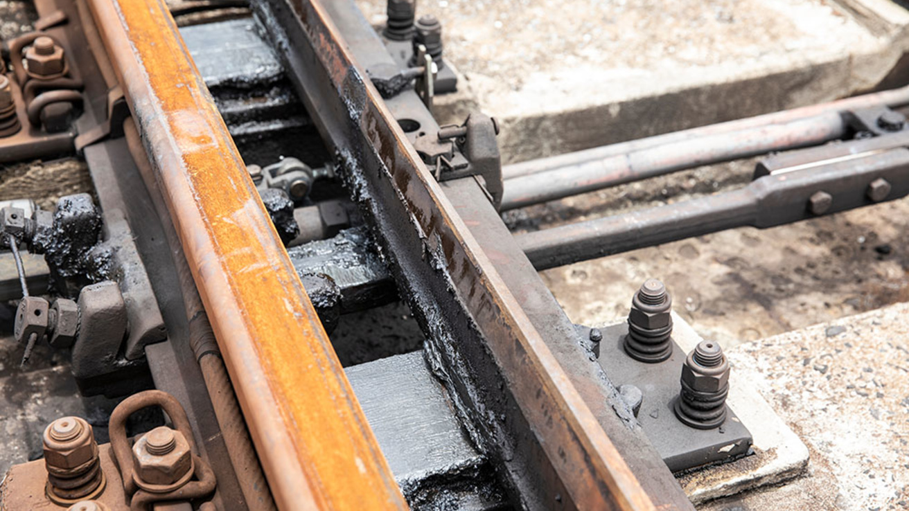 railroad tracks stock photo